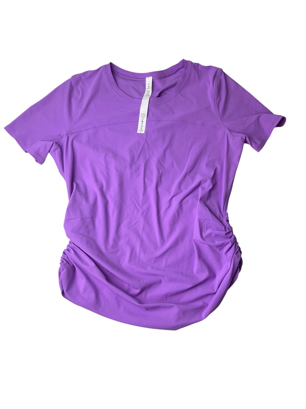 Lululemon Seawheeze 2020 Run Off Route Purple Ruched Side Women’s Size 8 Top